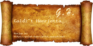 Galát Henrietta névjegykártya